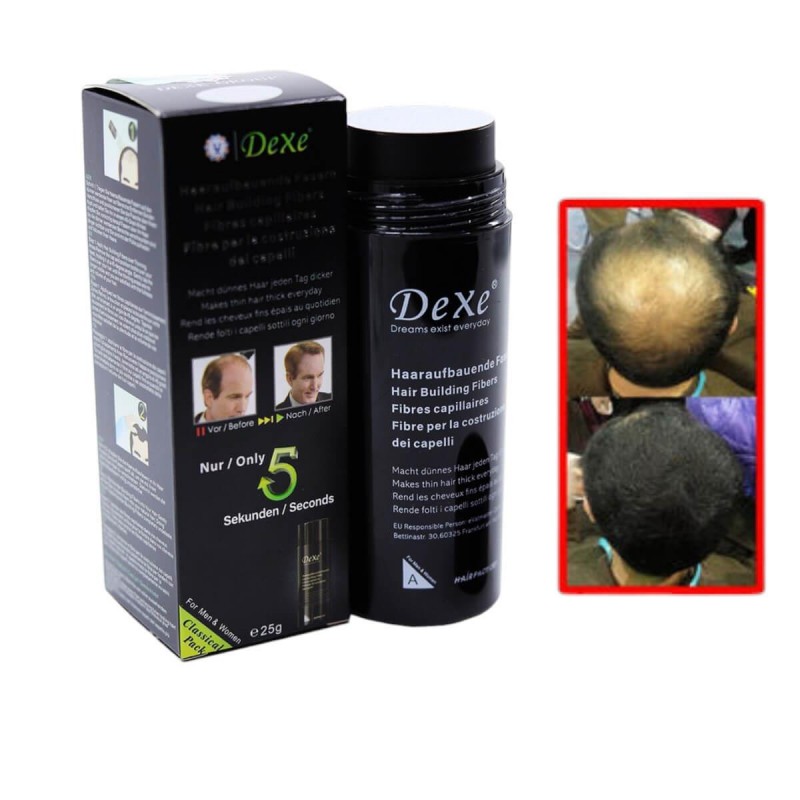 Ίνες αραίωσης μαλλιών κερατίνης #2 dark brown 25g Dexe