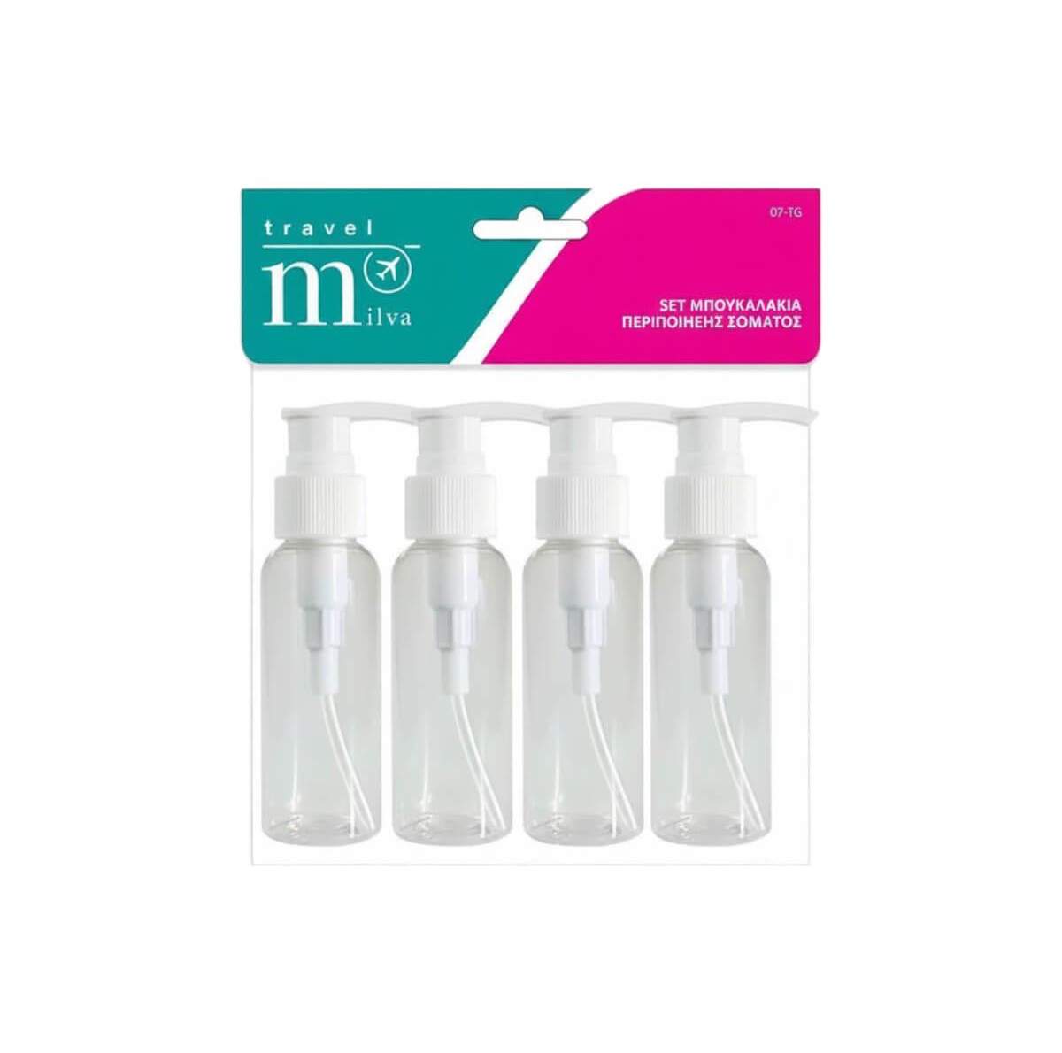 Travel dispenser bottle set 4pcs Milva