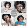 Satin sleep bonnet with patterned elastic band