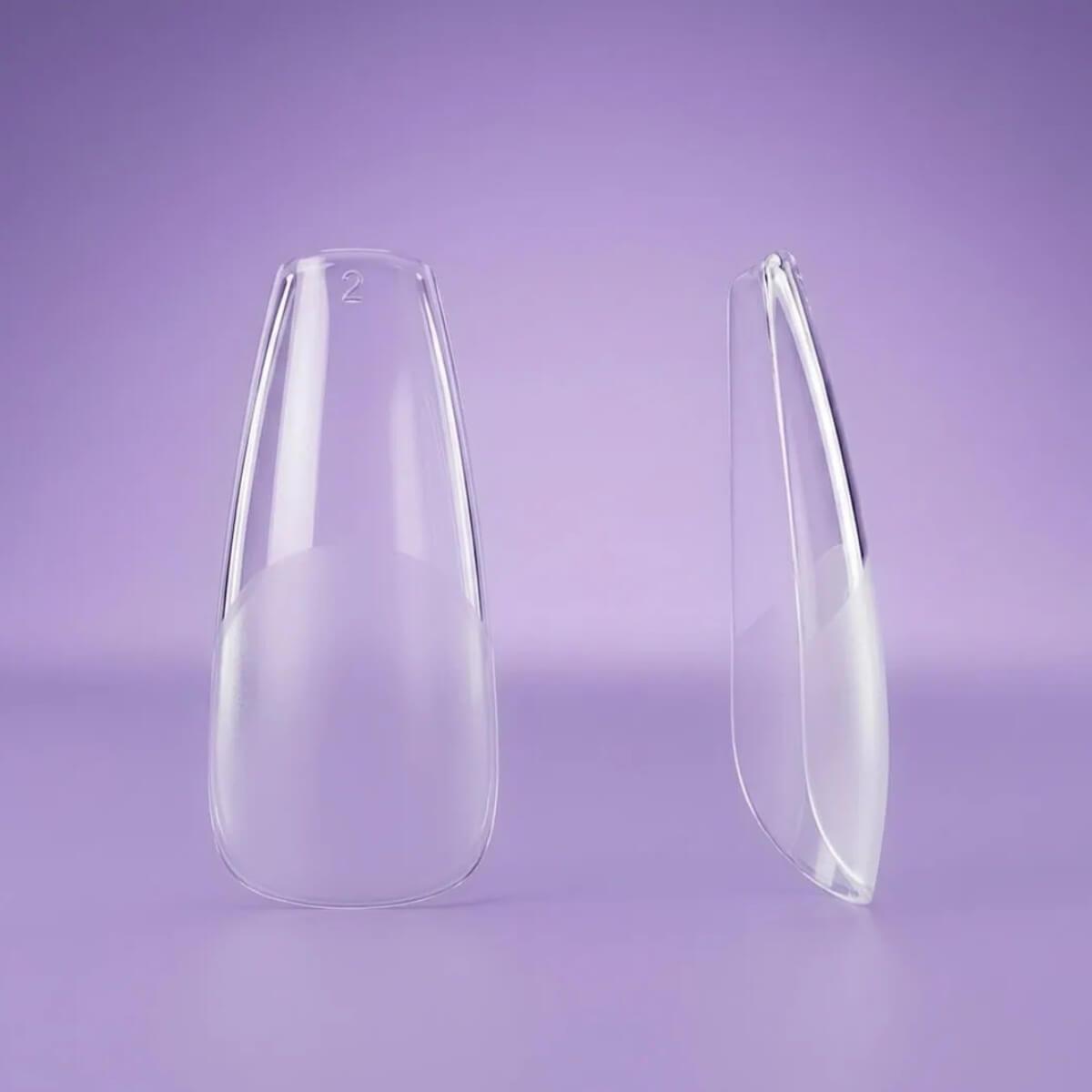 Half buffed soft gel tips coffin 504pcs Vi Pro