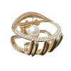 Κλάμερ μαλλιών μεταλλικό με strass & πέρλα
