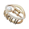 Κλάμερ μαλλιών μεταλλικό με strass & πέρλα