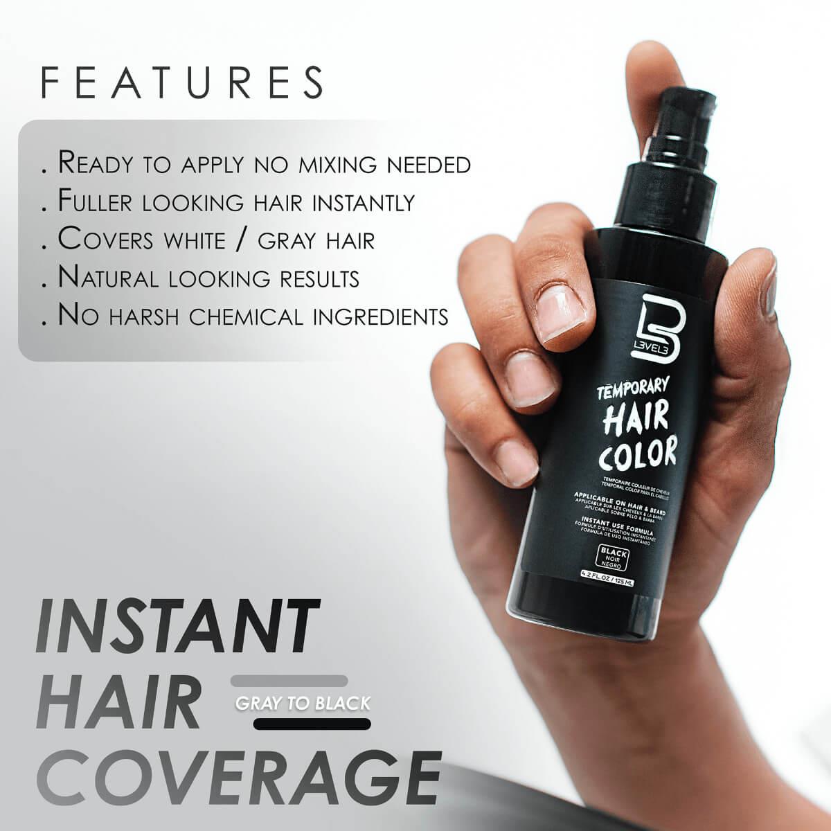 L3VEL3 Temporary Beard Color Black 125ml