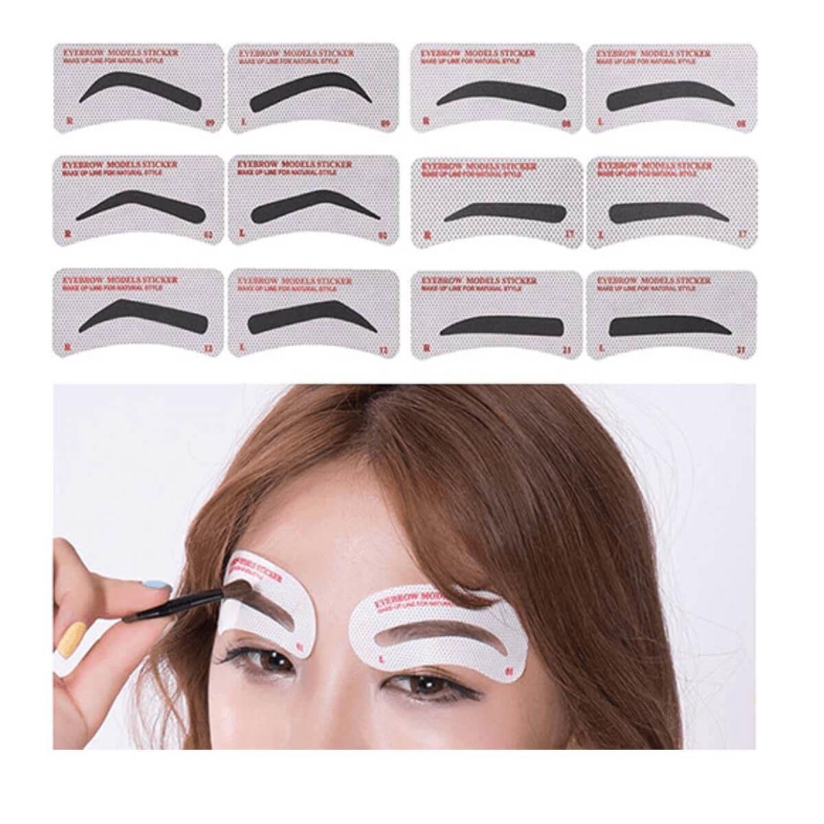 Eyebrow stencil stickers