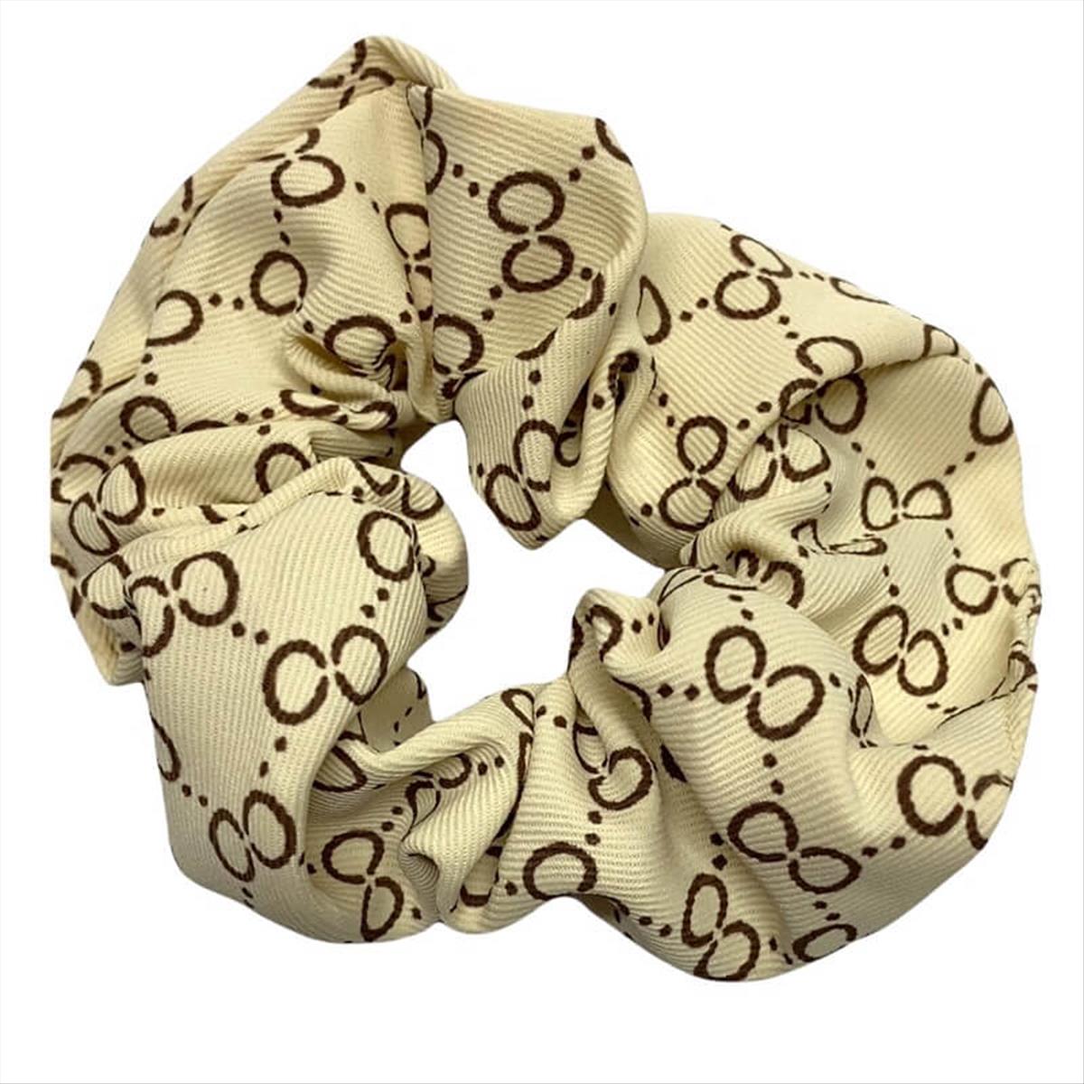 Hair scrunchie fabric beige A-4088