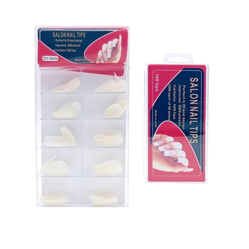 Oval Tips Χωρίς Εγκοπή Κασετίνα Μπεζ 100pcs