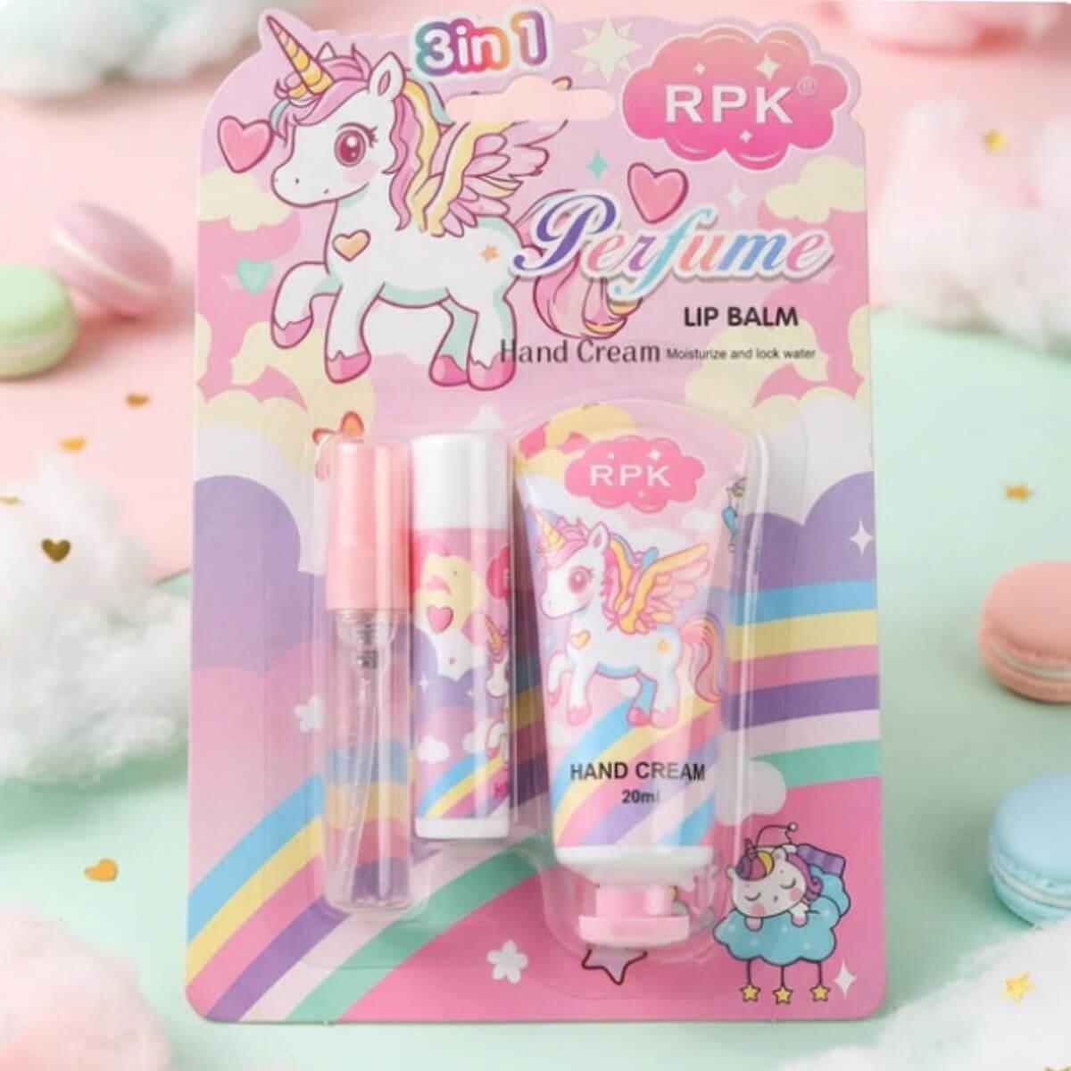 Unicorn beauty set perfume, lip balm & hand cream RPK
