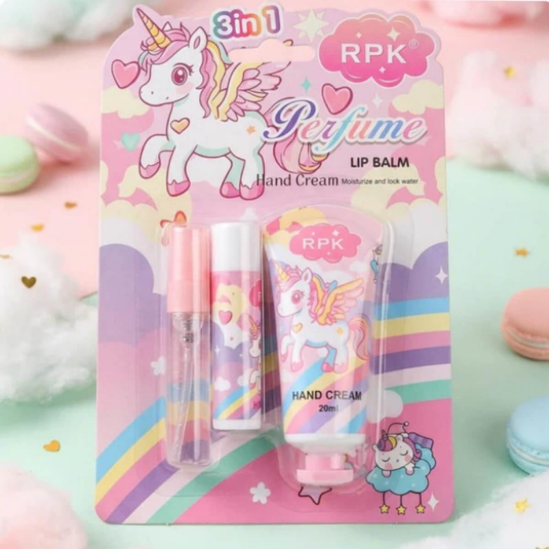 Unicorn beauty set perfume, lip balm & hand cream RPK