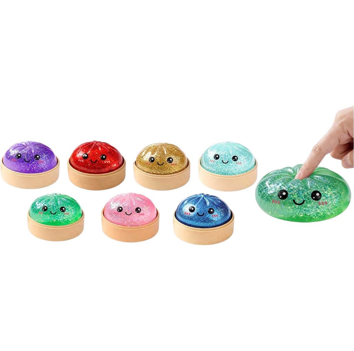 Squishy glitter dumpling sensory fidget toy 1pc