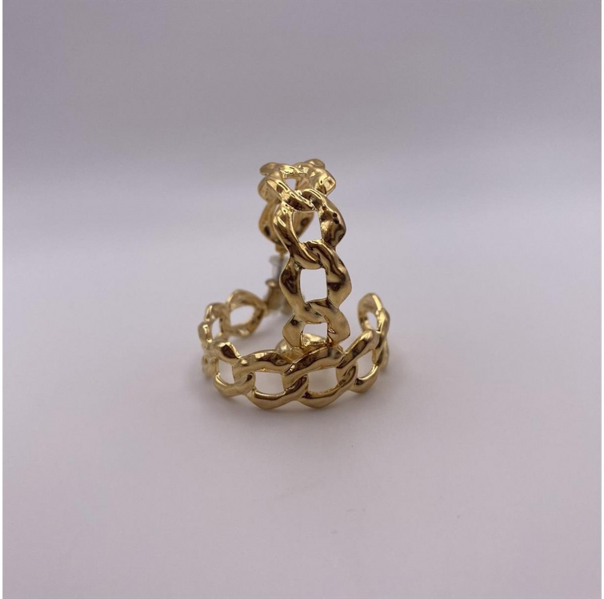 Gold chain hoop earrings 00906-1-G