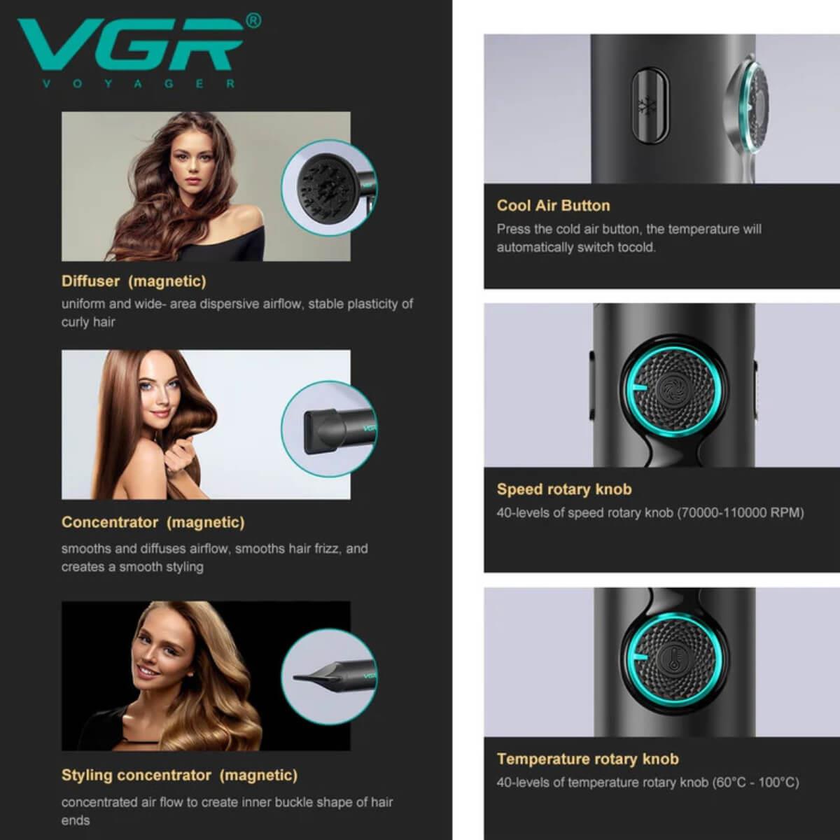 Hair dryer black V-401 VGR