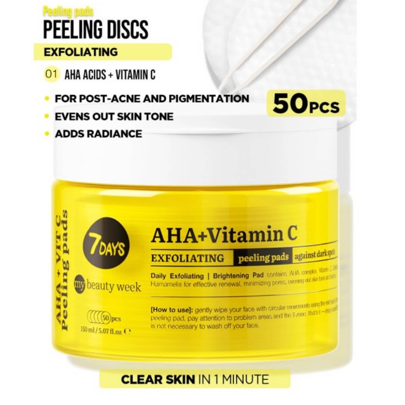 Exfoliating peeling pads AHA + vitamin C 7DAYS