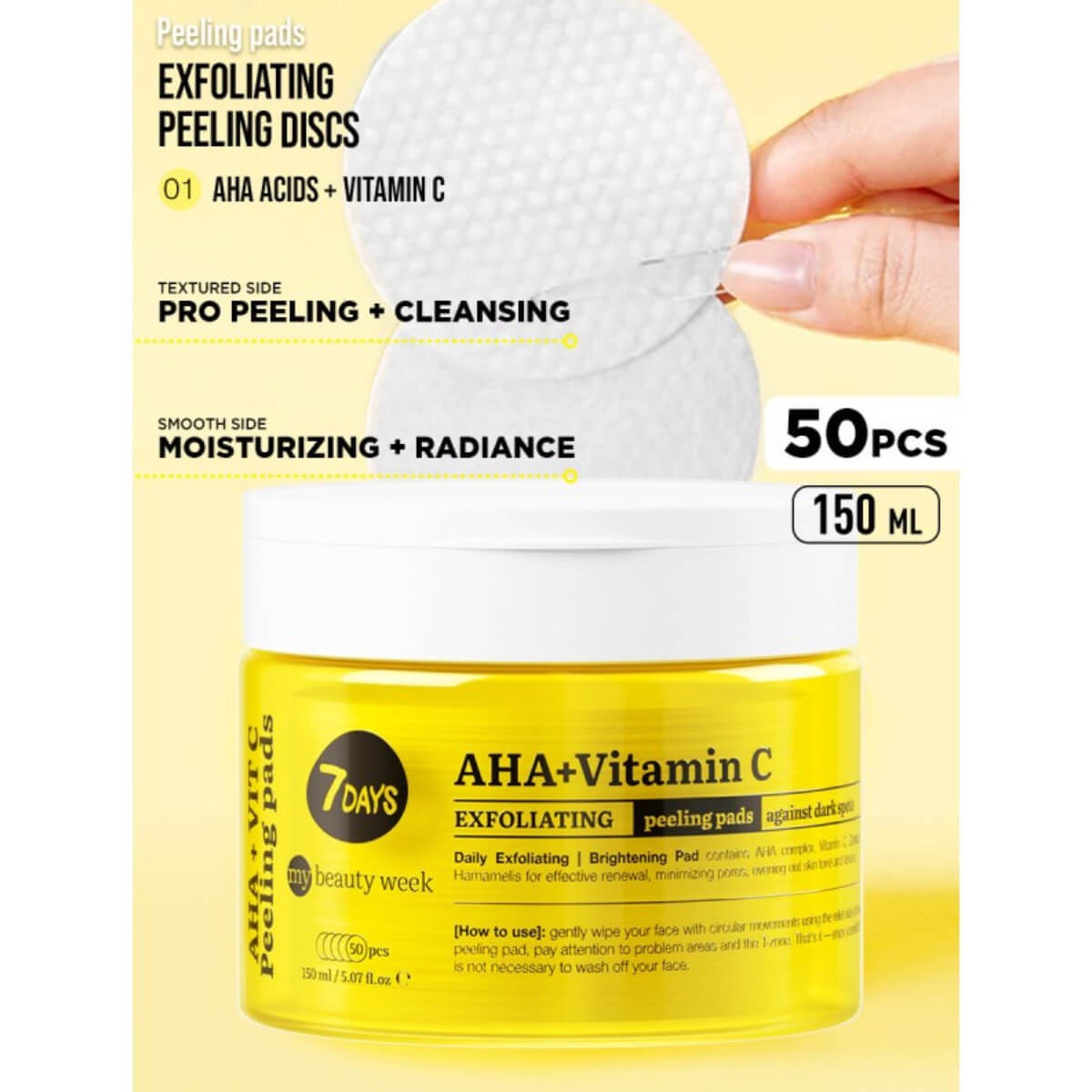 Exfoliating peeling pads AHA + vitamin C 7DAYS