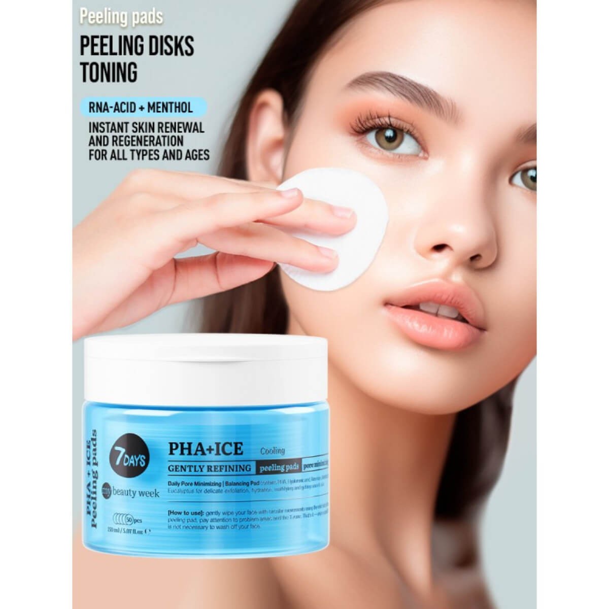 Gently refining peeling pads PHA+ ice cooling 7DAYS