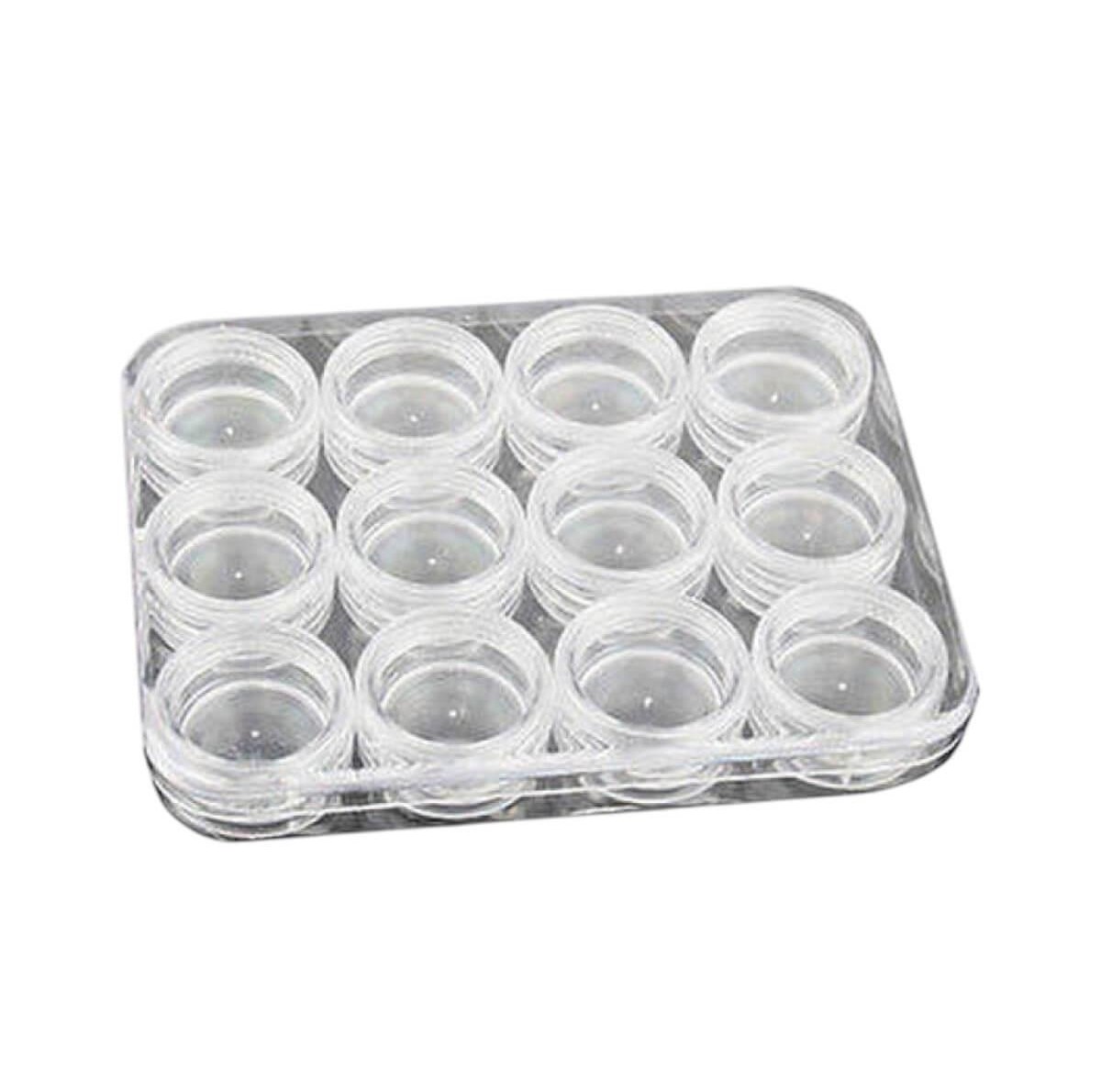 Empty jars for nail art decorations 12pcs