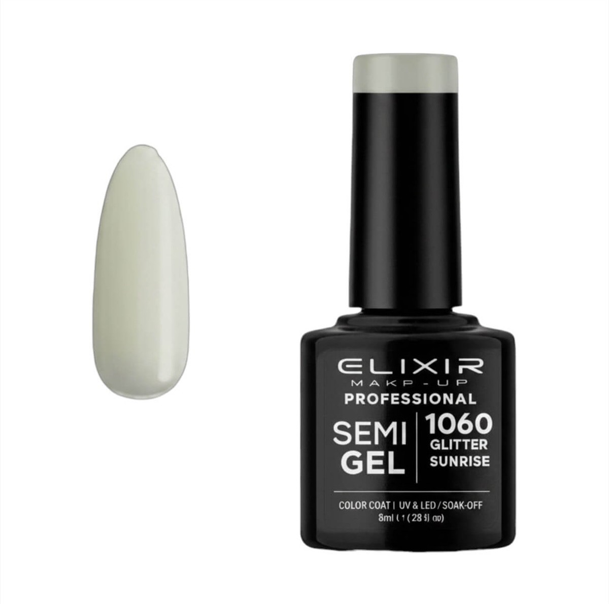 Ημιμόνιμο βερνίκι semigel 1060 Khaki 8ml Elixir