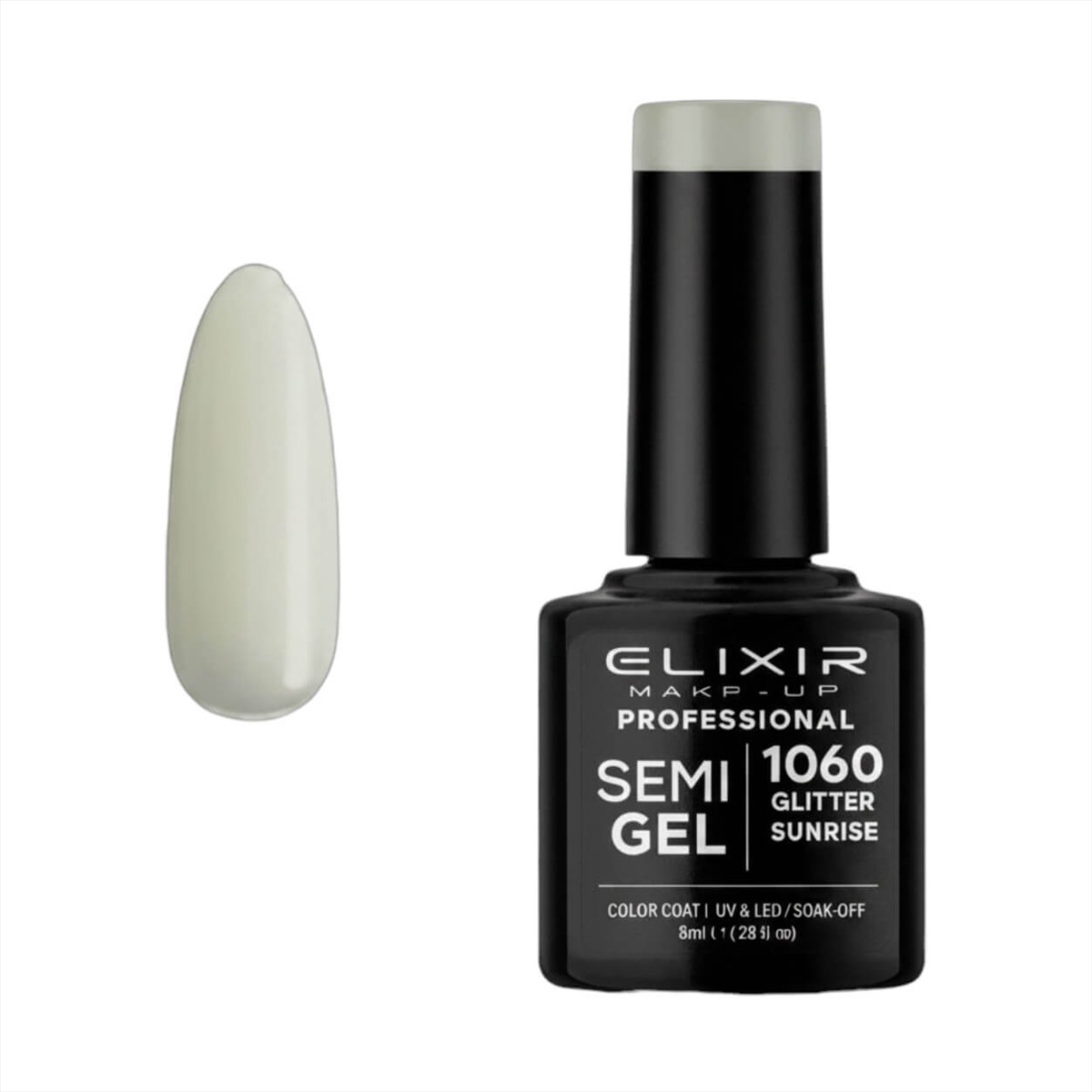 Ημιμόνιμο βερνίκι semigel 1060 Khaki 8ml Elixir