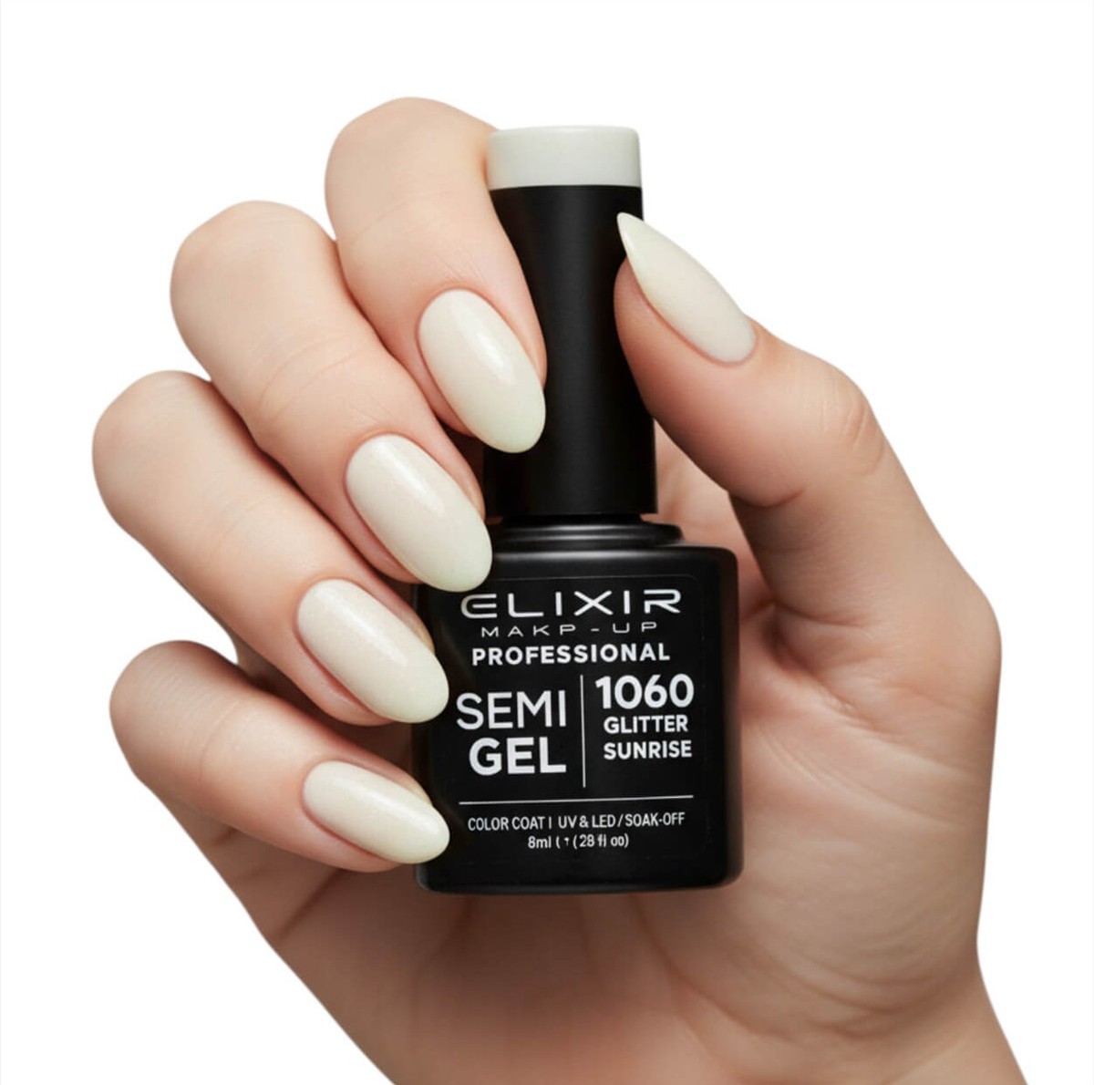 Ημιμόνιμο βερνίκι semigel 1060 Khaki 8ml Elixir