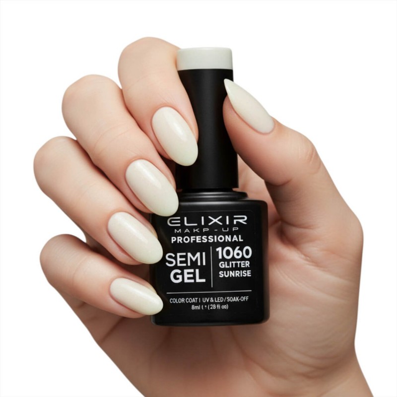Ημιμόνιμο βερνίκι semigel 1060 Khaki 8ml Elixir