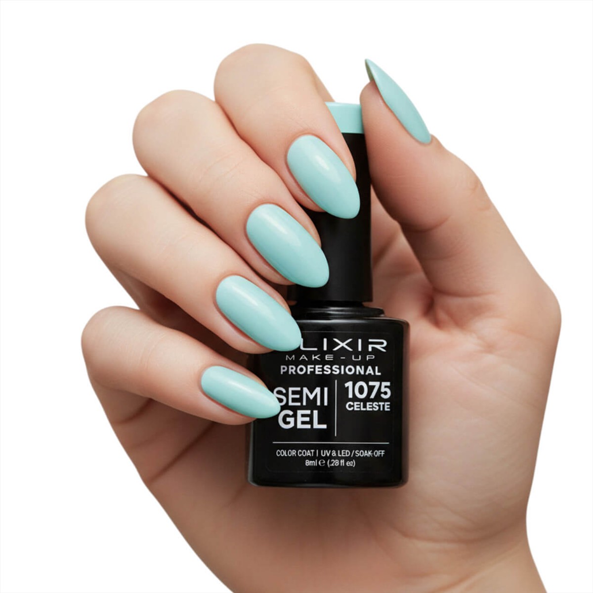 Ημιμόνιμο βερνίκι semigel 1075 celeste 15ml Elixir