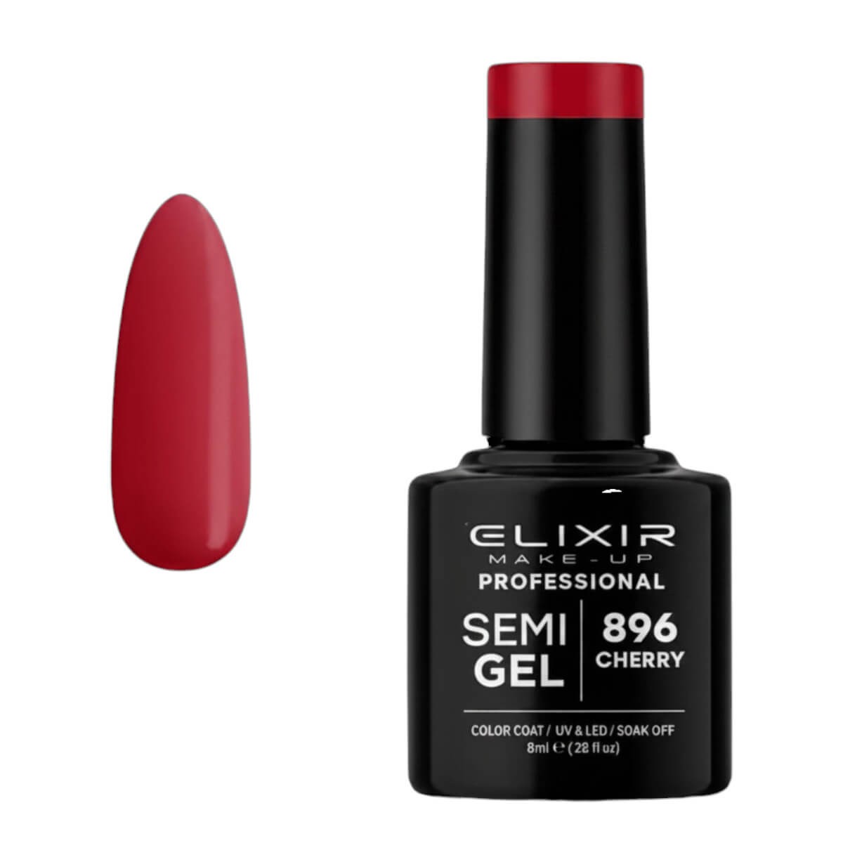 Ημιμόνιμο βερνίκι semigel 896 cherry 8ml Elixir