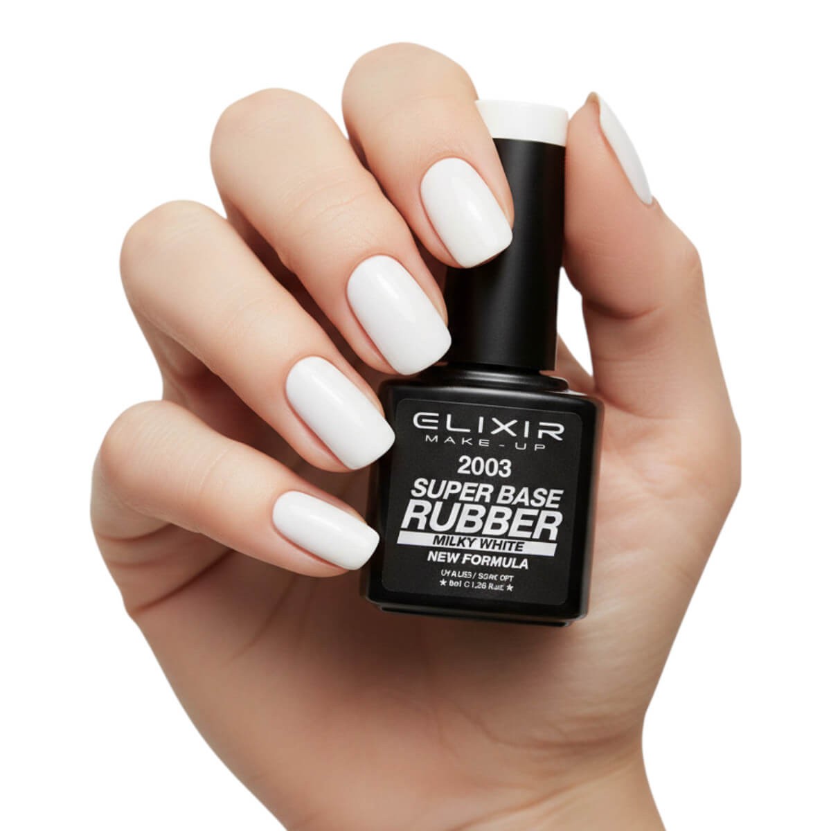 Semi-permanent gel polish super rubber base 2003 milky white 8ml Elixir