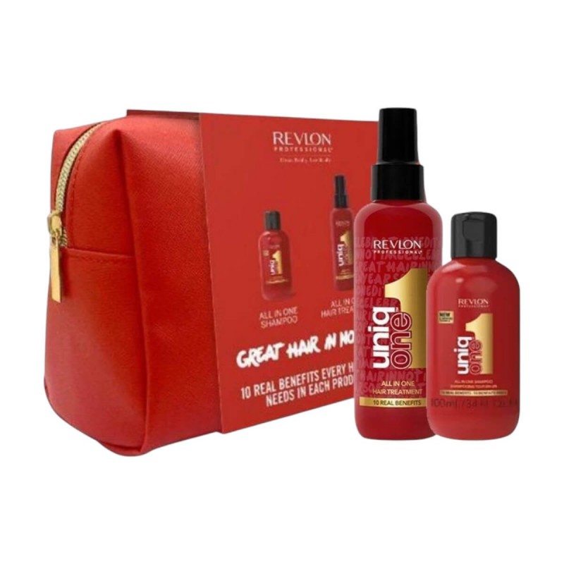 Pouch set all in one hair treatment & shampoo Revlon