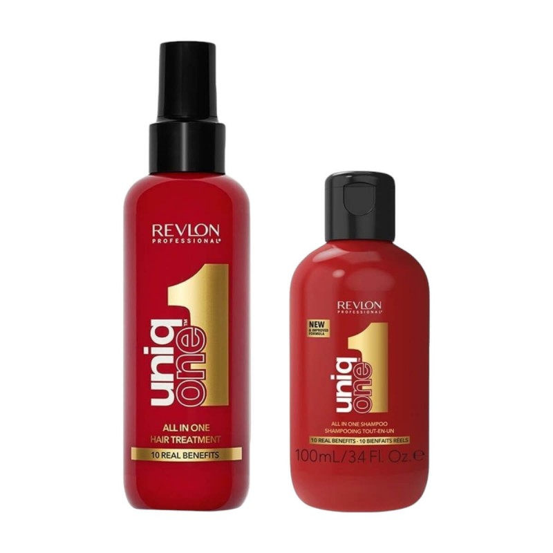Pouch set all in one hair treatment & shampoo Revlon