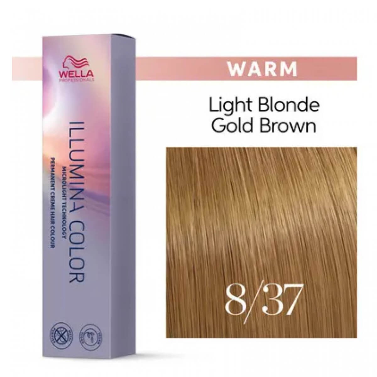 Wella Illumina Color Hair Dye 8/37 Light Blonde Golden Brown - 60ml