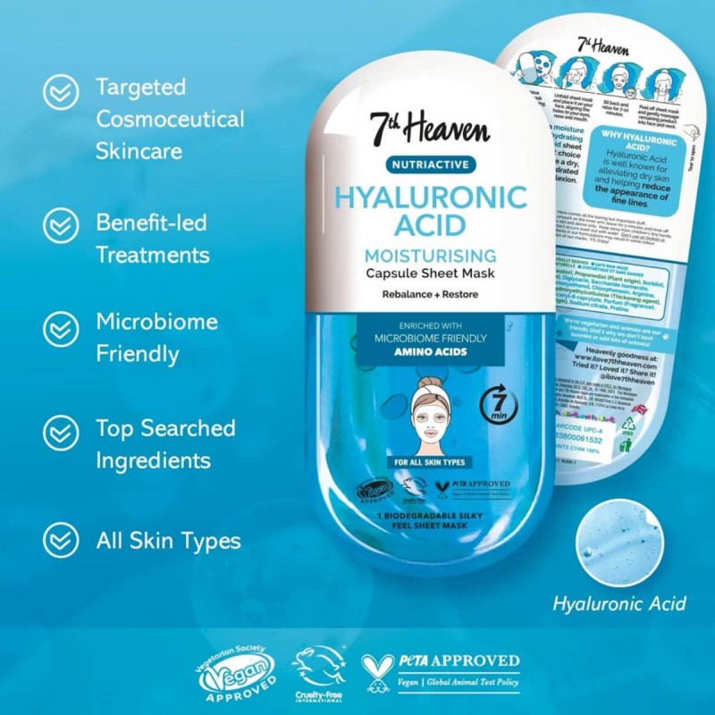 Hyaluronic Acid Moisturising Face Mask 7th Heaven