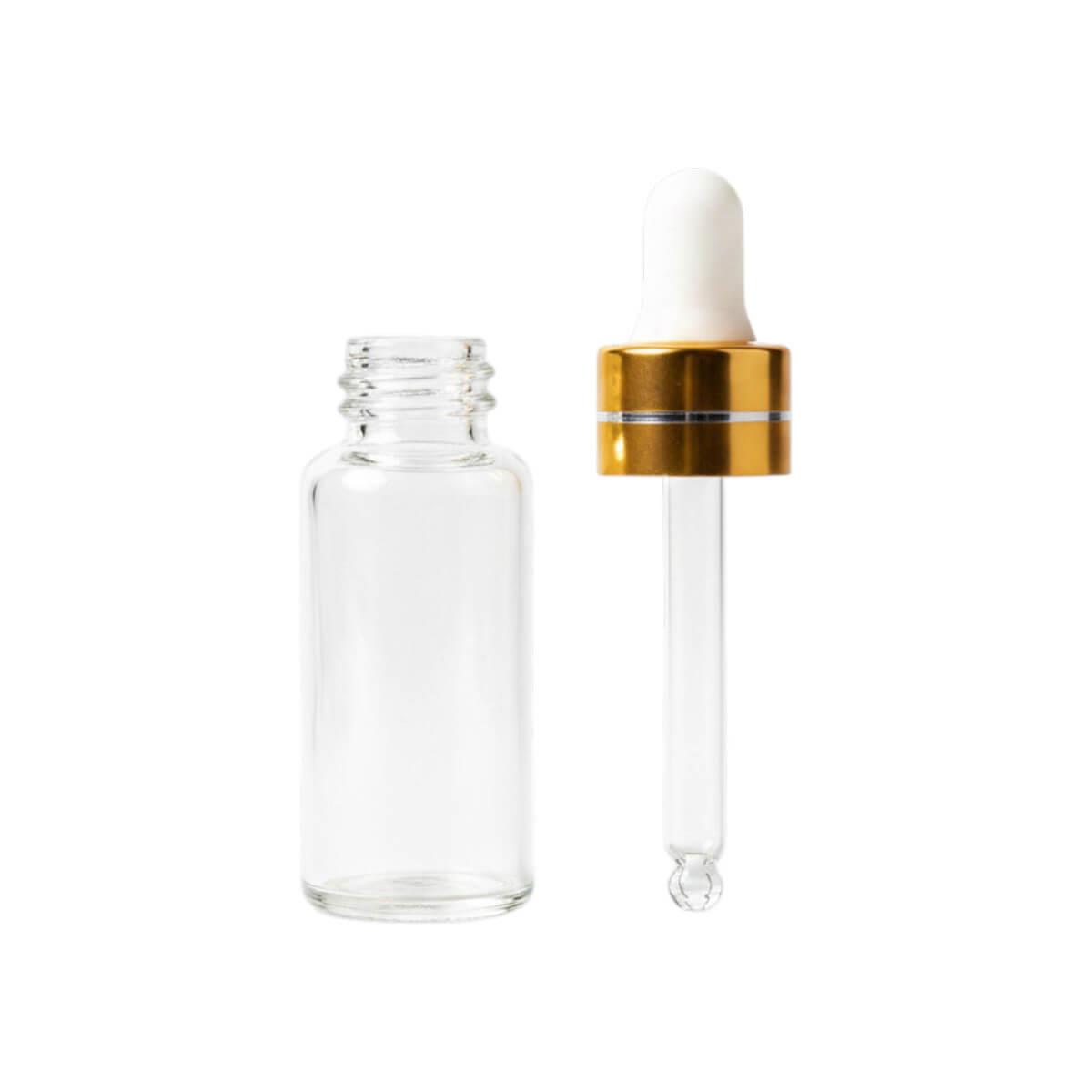 Διάφανο γυάλινο μπουκάλι 5ml με σταγονόμετρο