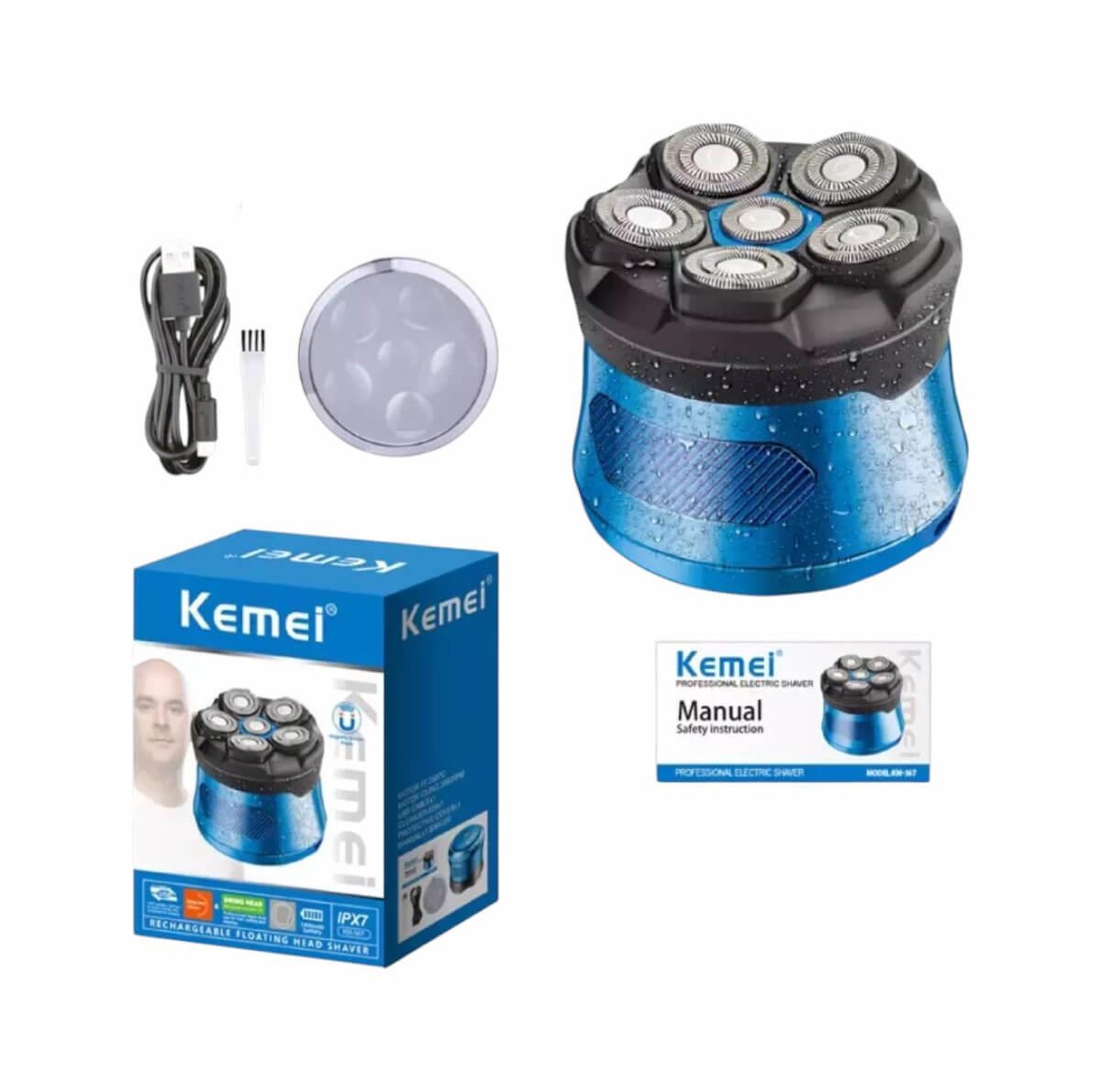 Rechargeable floating head shaver KM-567 Kemei