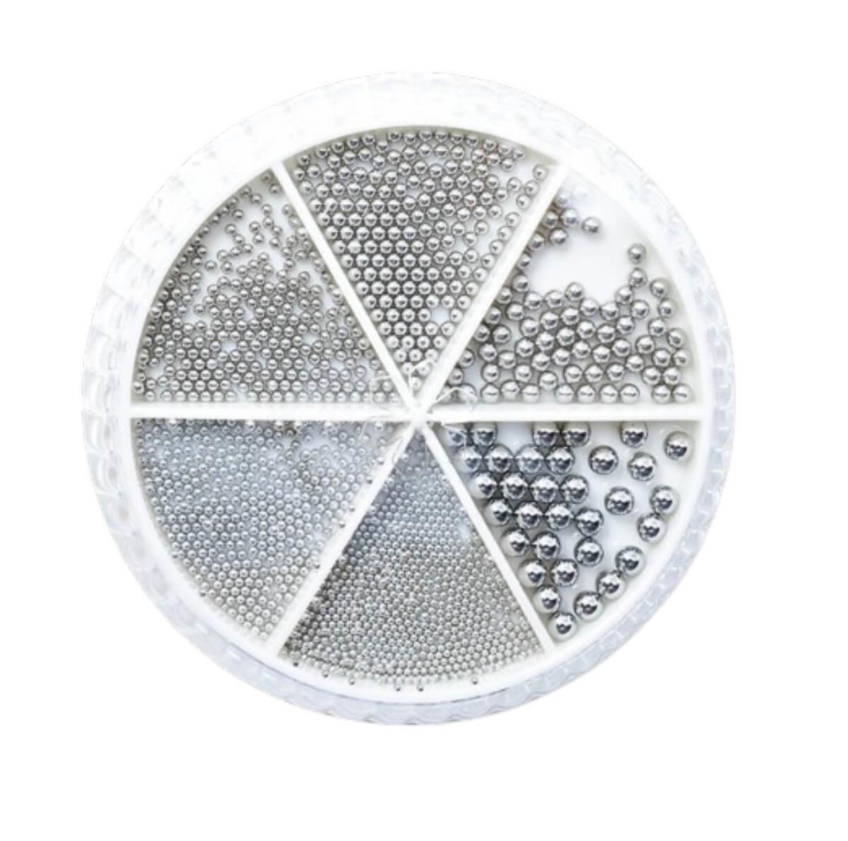 Χαβιάρι νυχιών mix size silver GZ-04