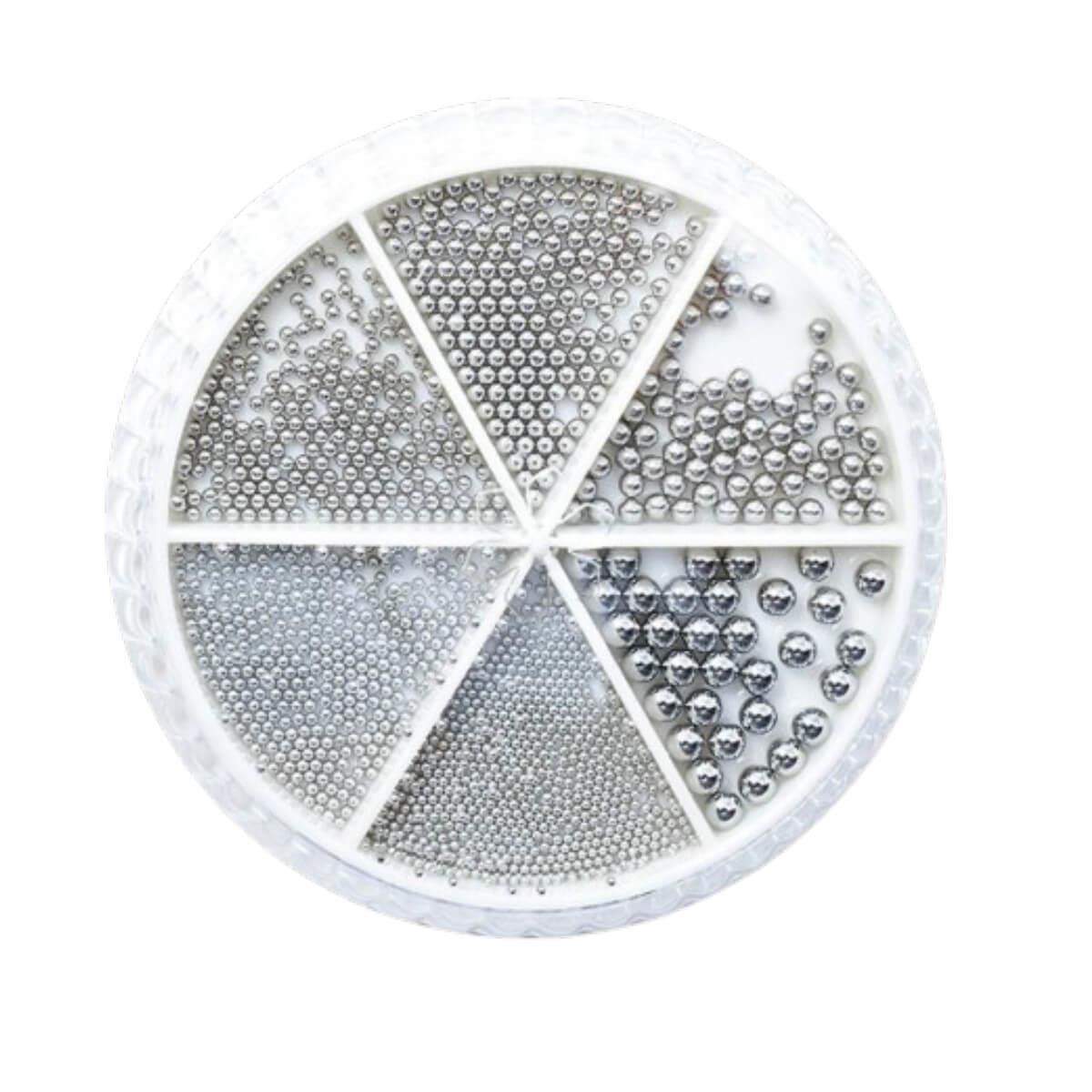 Χαβιάρι νυχιών mix size silver GZ-04