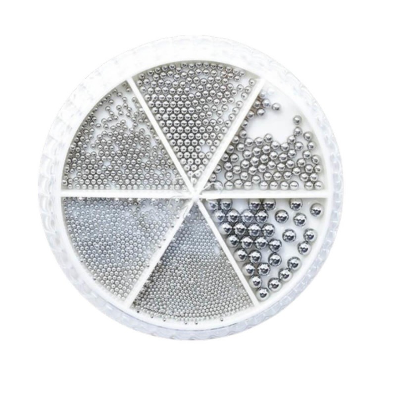 Χαβιάρι νυχιών mix size silver GZ-04