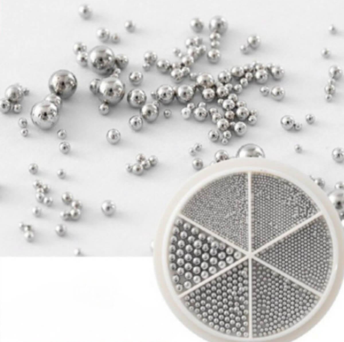 Χαβιάρι νυχιών mix size silver GZ-04