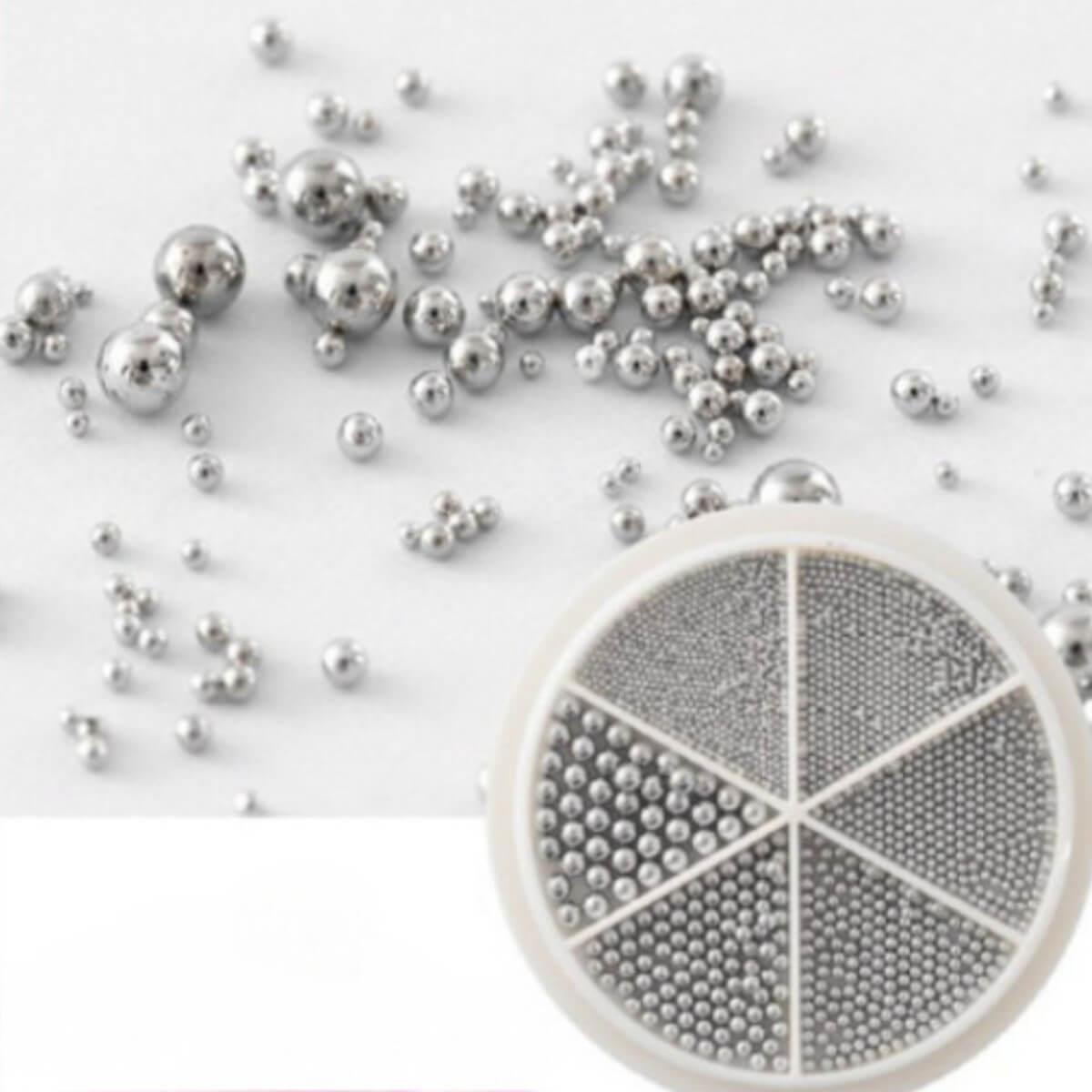 Χαβιάρι νυχιών mix size silver GZ-04