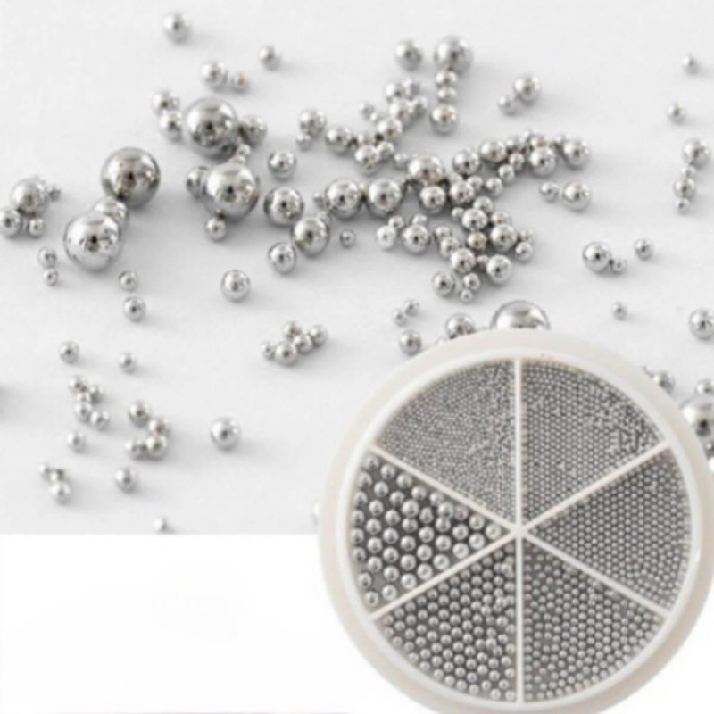 Χαβιάρι νυχιών mix size silver GZ-04