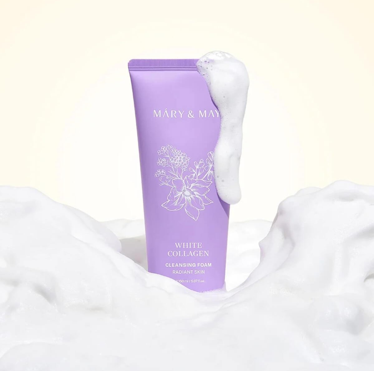 White collagen cleansing foam 150ml Mary&May