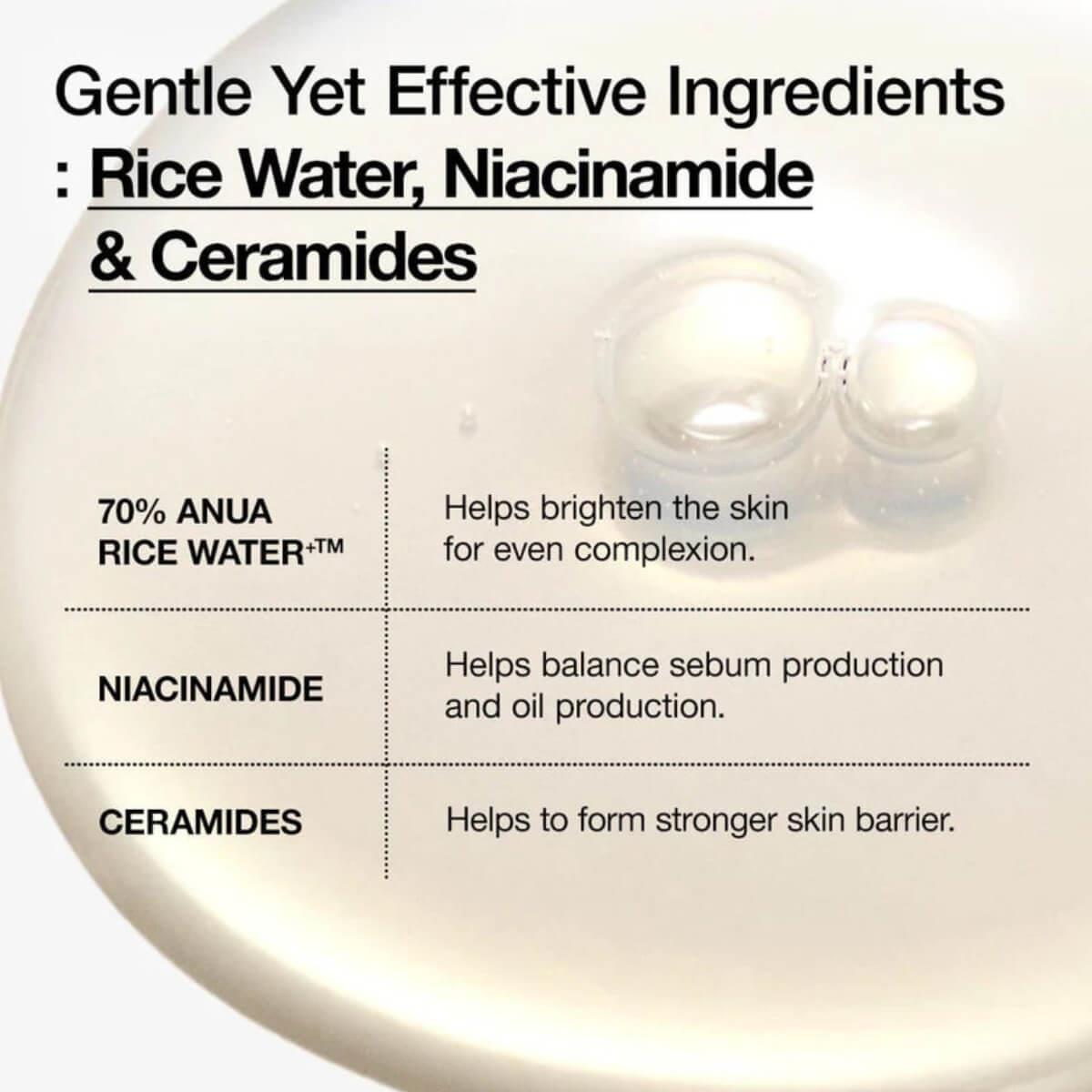Rice 70+ ceramide glow milky toner 250ml Anua