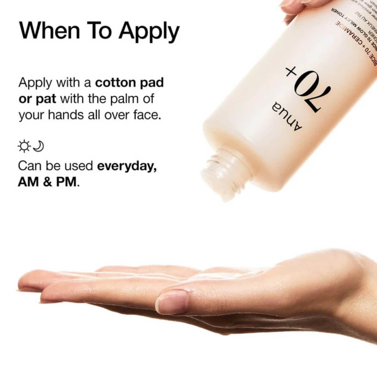 Rice 70+ ceramide glow milky toner 250ml Anua