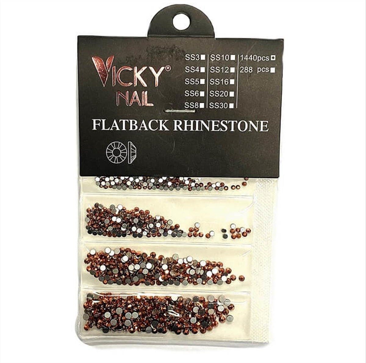 Vicky Nails Decorative Nail Rhinestones Mix Size 1440 pcs