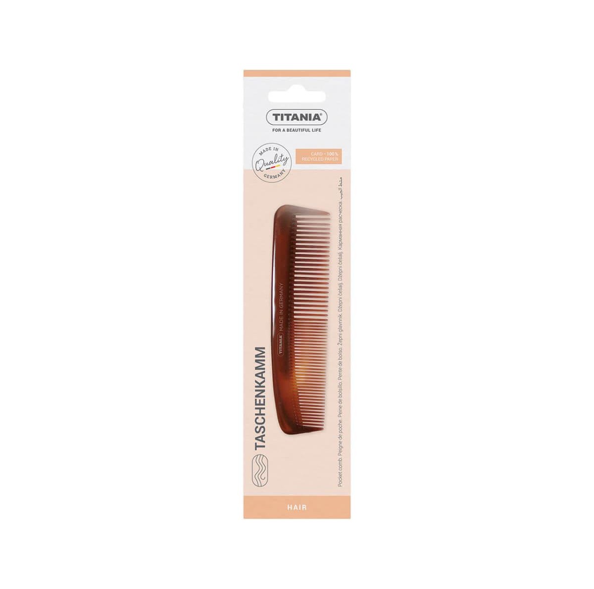 Men's hair comb 12.5cm Titania