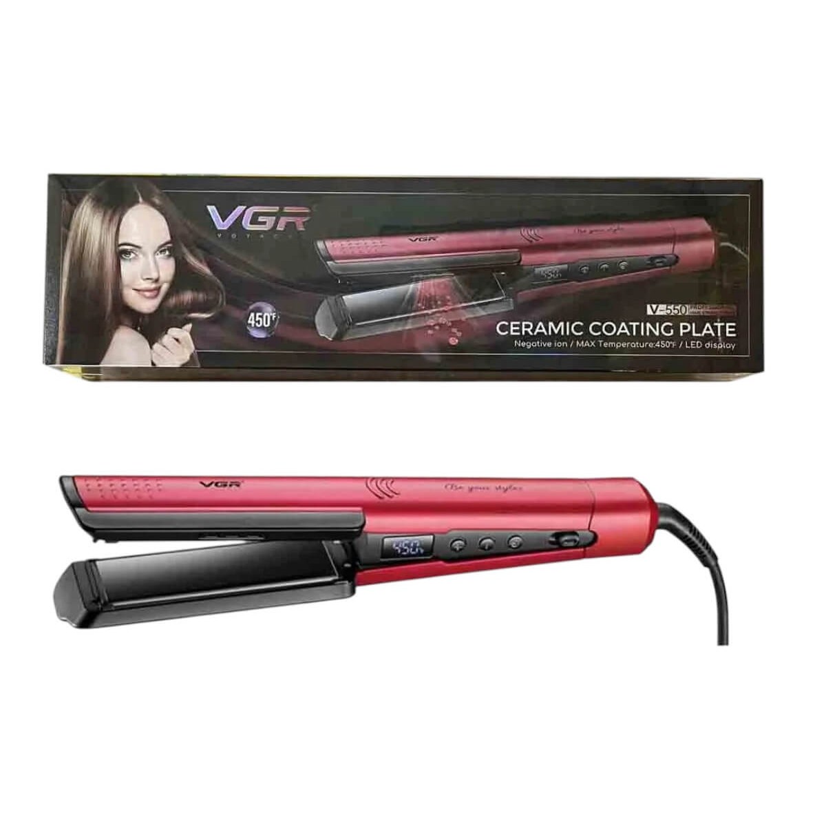 Hair straightener with ceramic plates V-550 VGR