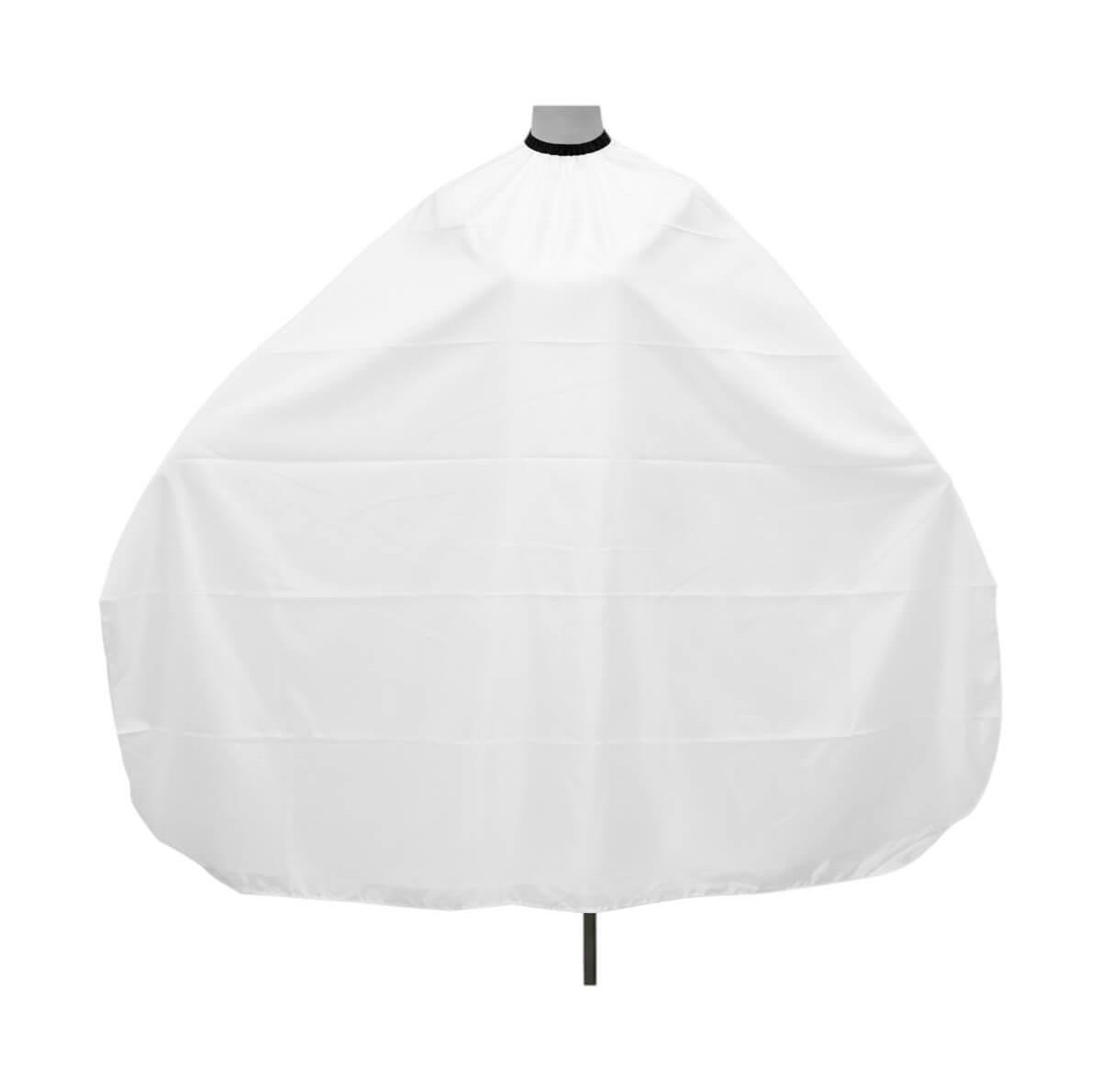 Hairdressing cutting cape with elastic strap white J-4000