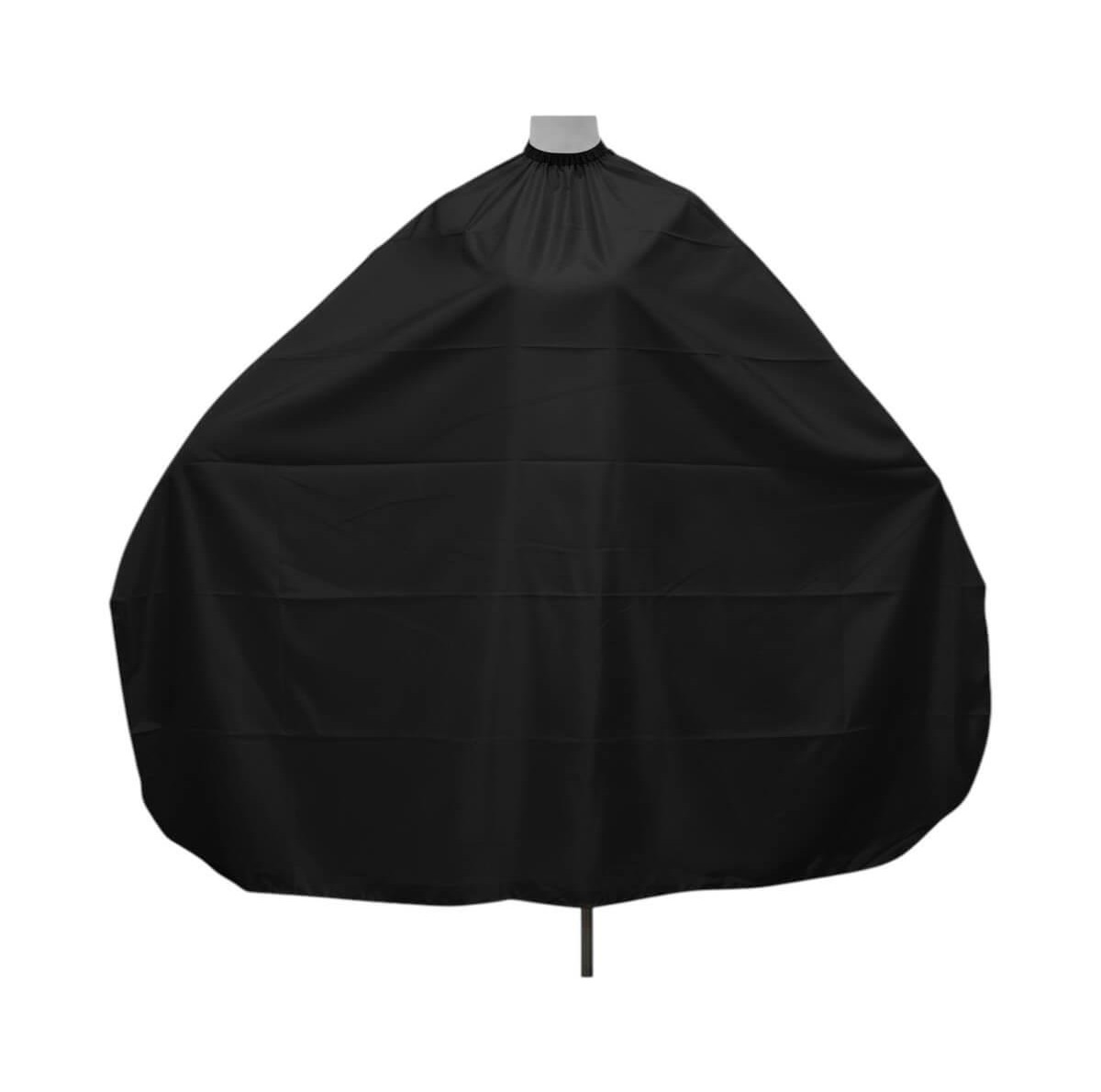 Hairdressing cutting cape with elastic strap black J-4000