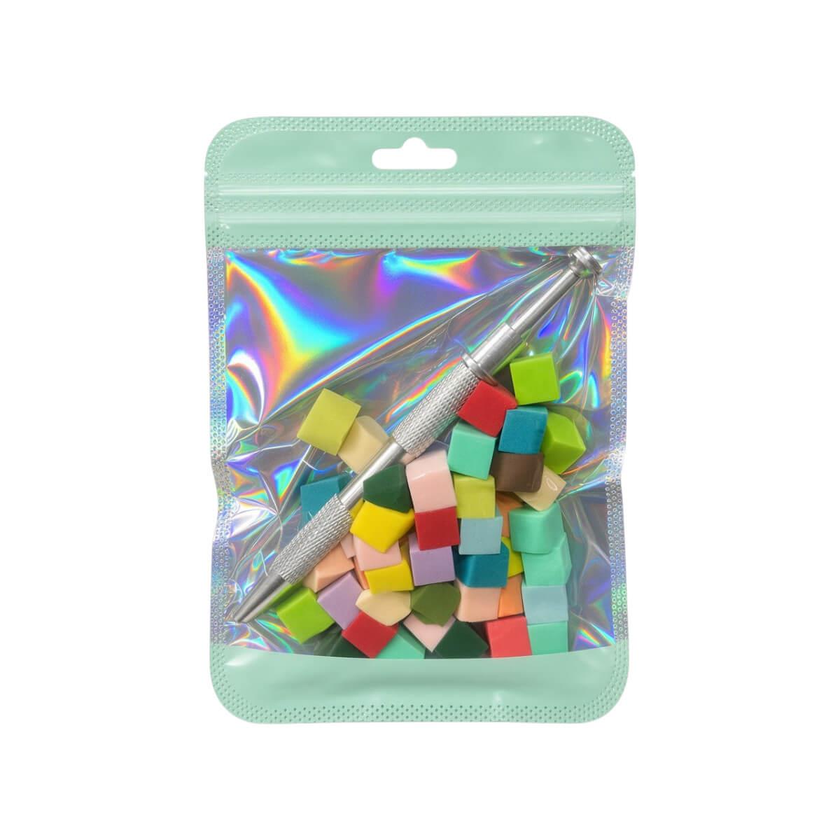 Multicolor sponges & tool for ombre