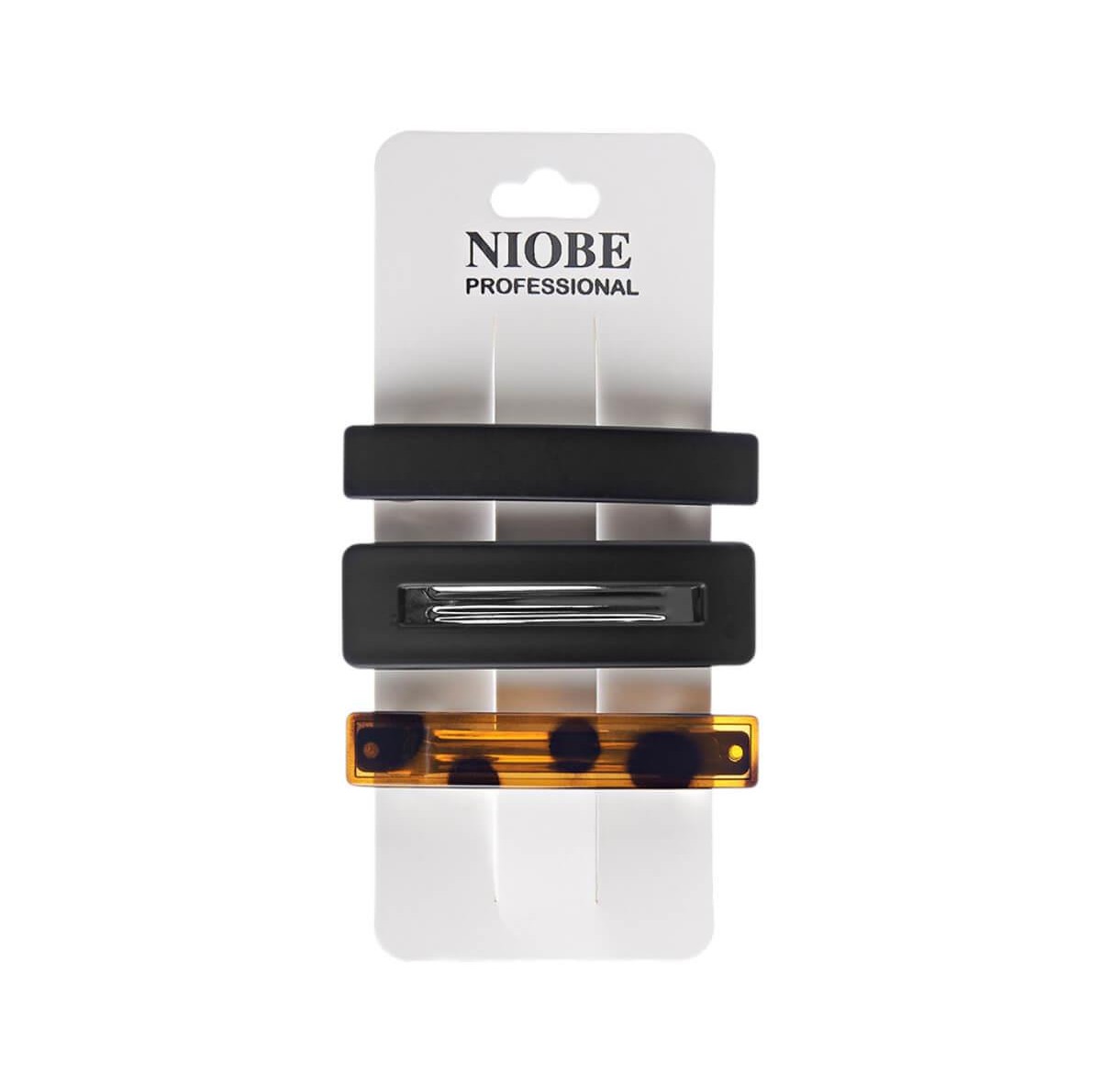 Σετ μπαρέτες μαλλιών μαύρο & ταρταρούγα 3pcs Niobe