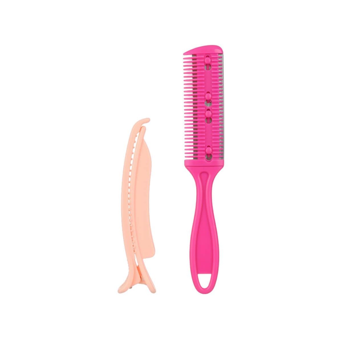Hair cutting razor comb set for bangs & guide clip