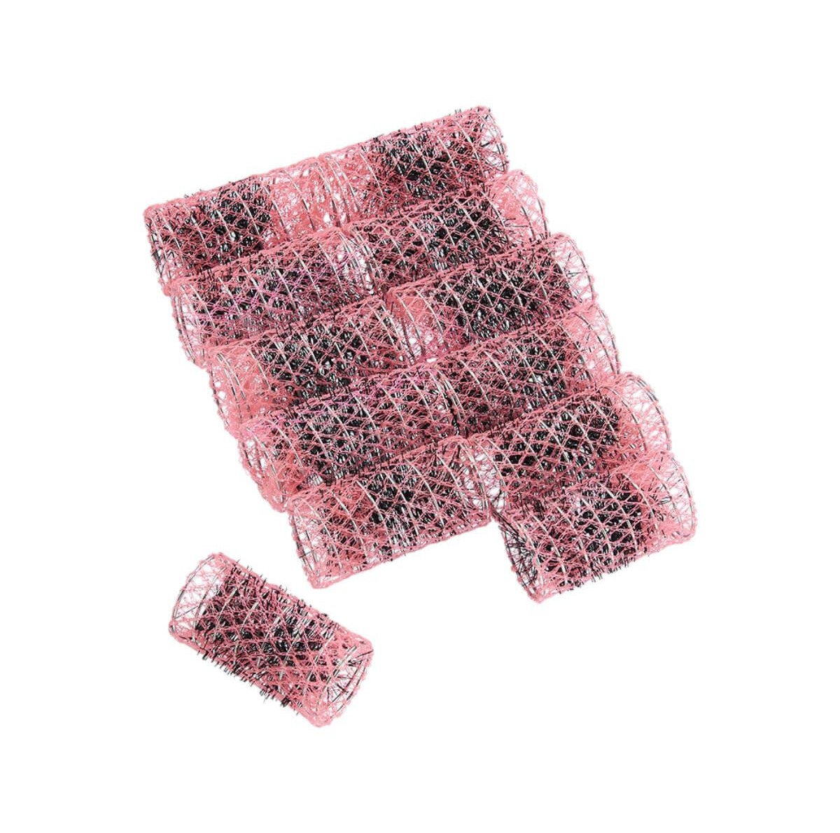 Hair rollers with bristles pink 362 12pcs Niobe